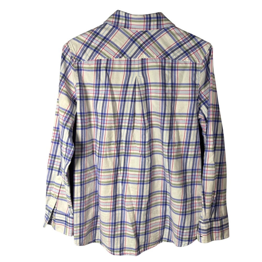 Vineyard Vines Plaid Button Down Womens 4 White Blue Pink Long Sleeve Cotton - Picture 2 of 4